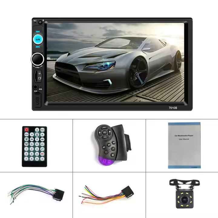 Radio De Coche Universal 7 Pulgadas 1DIN Multimedia Touch Screen Mirror Link FM AUX Entrada USB TF Estéreo MP5 Con Reproductor De Vídeo - 1
