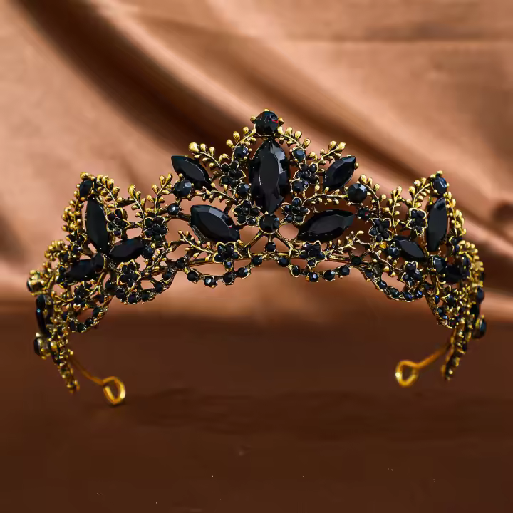 Diadema De Lujo Vintage Barroco Para Boda Corona De Cristal Y Resina Para Reina Accesorio De Cabello Elegante Para Novia - 1