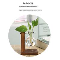 Terrario De Plantas Hidroponicas Vintage Jarrón De Flor Transparente Con Marco De Madera Vaso De Cristal Para Decoración De Hogar Y Bonsái En Mesas - details 11