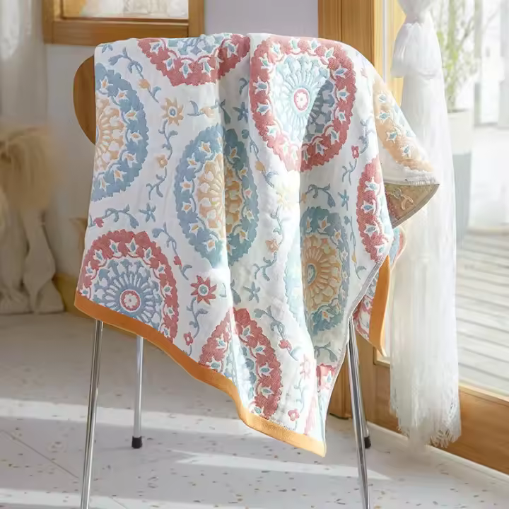 Toalla De Baño De Algodón Gauz Kawaii Para Adultos Y Niños Absorbente Rápido Dibujo Animado Tamaño Grande 70x140cm - 1