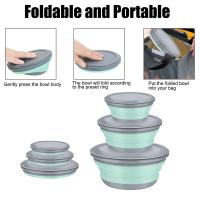 Tazas De Silicona Plegables 3 Piezas Con Tapa Set De Bollos Portátiles Para Almuerzo Eco-amigables Tamaño round - details 1