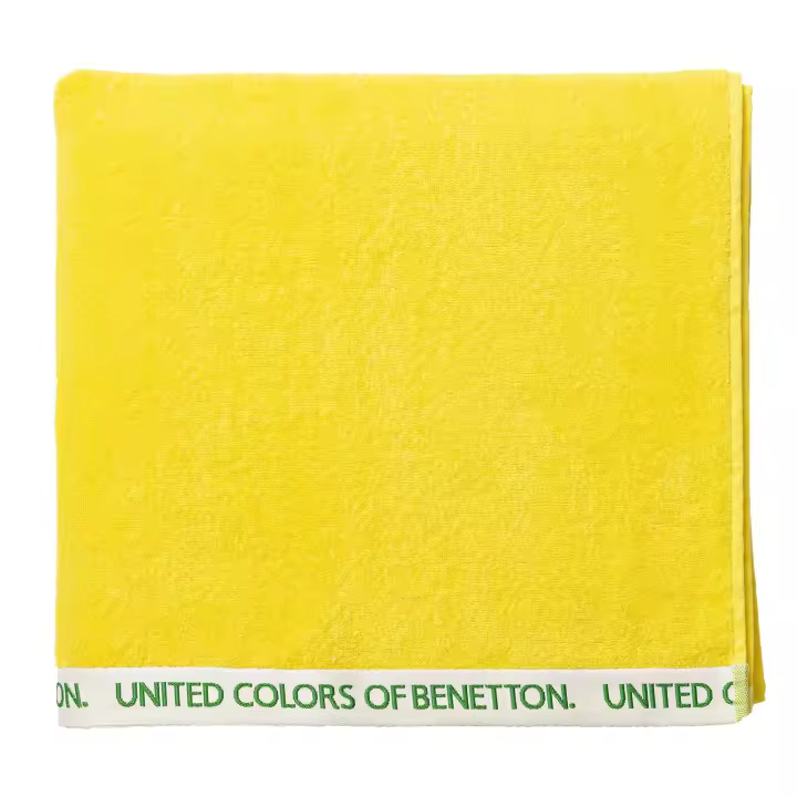 Toalla de playa 90x160cm 380gsm 100% algodón velour amarillo rainbow CASA BENETTON - 1