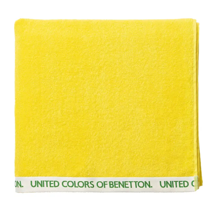 Toalla de playa 90x160cm 380gsm 100% algodón velour amarillo rainbow CASA BENETTON - 1