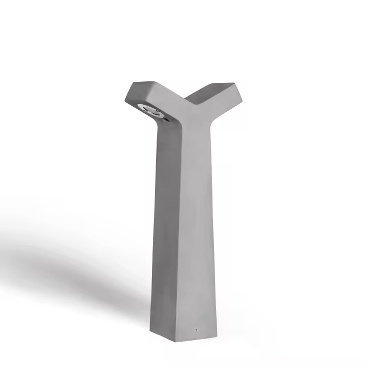 Ledkia Baliza Exterior LED Regulable 12W Cemento Quiral 70 cm Gris Piedra - 1