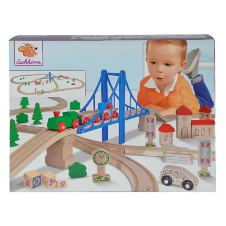 Circuito de Tren Madera Infantil con Puente Eichhorn - 1