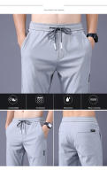Pantalones Casuales Para Hombre MINGYU Primavera Verano Ultradelgados Estilo Recto Cintura Media Stretch Color Caqui Ajustados - details 0