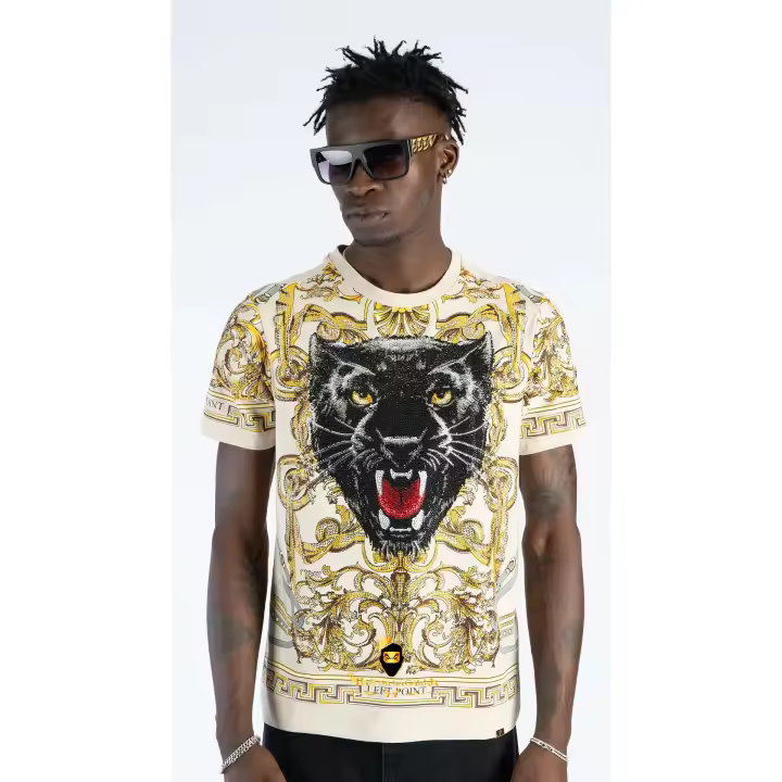 Camiseta Left Point Beige Cara De Pantera - 1