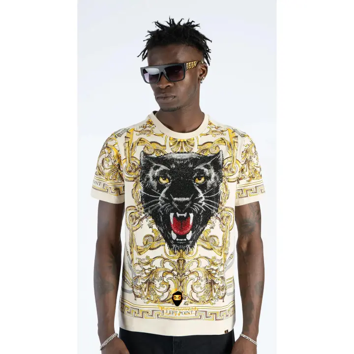 Camiseta Left Point Beige Cara De Pantera - 1