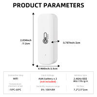 Sensor De Temperatura Y Humedad WiFi Tuya Sensor De Humedad Interior Batería Recargable Monitoreo Por App Soporte Colores Negro Y Blanco - details 13