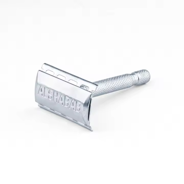 Afeitadora De Seguridad De Acero Inoxidable Para Hombres Barbería Afeitarse Barba Doble Corte Manual Barbeador - 1