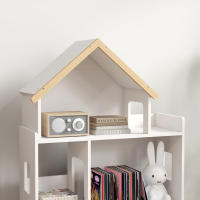 ZONEKIZ Estantería para Juguetes para Niños Organizador Infantil de 3 Niveles con 1 Techo Carga 50 kg para Sala de Juegos Habitación Guardería 65x25x108,5 cm Blanco - details 6