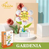 Bloques De Construcción Eterna Para Jardín Bouquet Potted Con Saffron Lilac Gardenia Juguetes De Montaje DIY Para Niños Regalos De Vacaciones - details 7