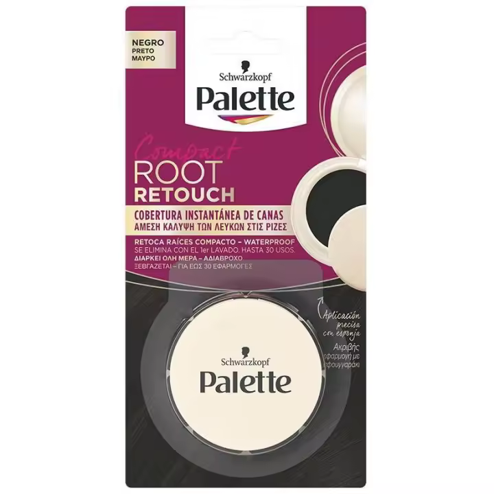 Schwarzkopf Palette Root Retouch Retoca Raíces Compacto Negro 3G - 1