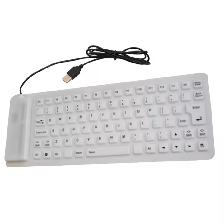 Teclado USB plegable portátil con cable y 85 teclas de silicona - 1
