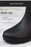 Zapatos De Lluvia Para Hombres Botas De Agua De Medio Tamaño Moda Coreana Suaves Y Antideslizantes Suela Gruesa Material De Goma - details 9