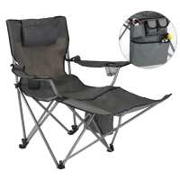 HI Silla de camping lujosa con reposapiés antracita - details 0