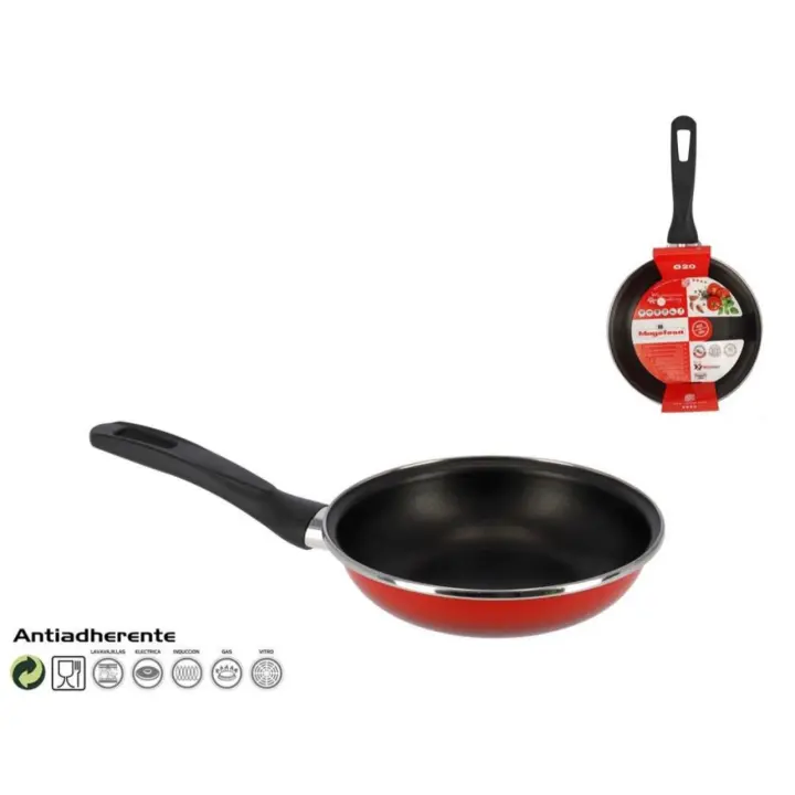 Sartén 18 ,20, 22,24,26, 28,30 y 32 cm Antiadherente Megafesa Maple Vitrificado en Rojo ,Compatible con Inducción y Lavavajas. Tamaños para Elegir. Enviado desde España - 1