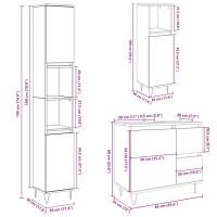 vidaXL Set muebles de baño 2 piezas madera contrachapada gris hormigón - details 6