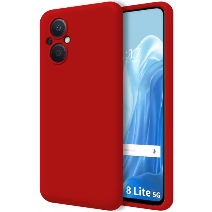 Funda Silicona Líquida Ultra Suave para Oppo Reno 8 Lite 5G color Roja - 1