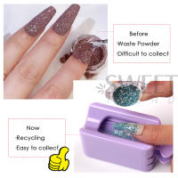 Caja De Almacenamiento Recipiente Portátil Para Uñas Doble Capa Para Reciclar Polvo De Uñas Y Colectar Lentejuelas Y Brillo Herramienta De Manicura DIY En Colores Blanco/Púrpura/Rosa - details 2