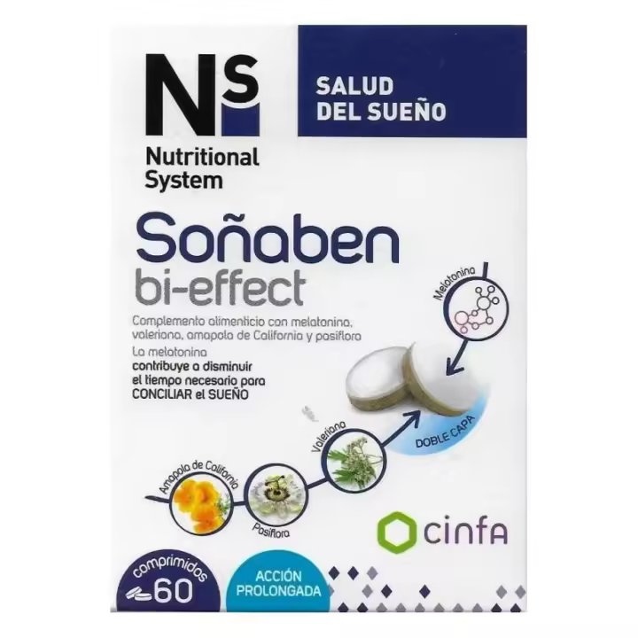 Cinfa NS SOÑABEN BI-EFFECT 60 COMP - Concilia el Sueño y Mejora Su Calidad - 1