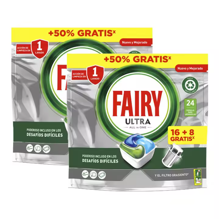 FAIRY 48 cápsulas FAIRY ULTRA PLUS ORIGINAL lavavajillas 2 paquetes - 1