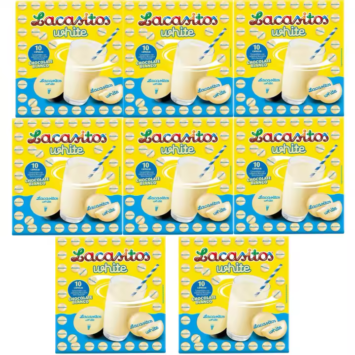 PACK 8 x LACASA & BAQUÉ BATIDO DE LACASITOS WHITE 80 CÁPSULAS - 1