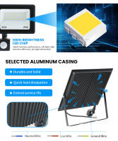 Luz De Fosa Con Sensor De Movimiento PIR LED Impermeable Para Exterior 10W 20W 30W 50W 100W Luz De Pared Para Jardín - details 5