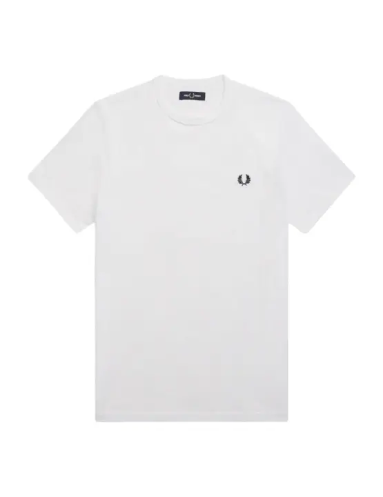 Camiseta Fred Perry  Ringer Básica Hombre Blanco - 1