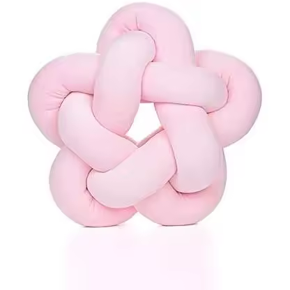 Office Cushion Ball, Knot Ball Pillow, Round Woven Pillow Cushion, Baby Nap Decoration Bedroom Living Room Pillow (Pink) - 1