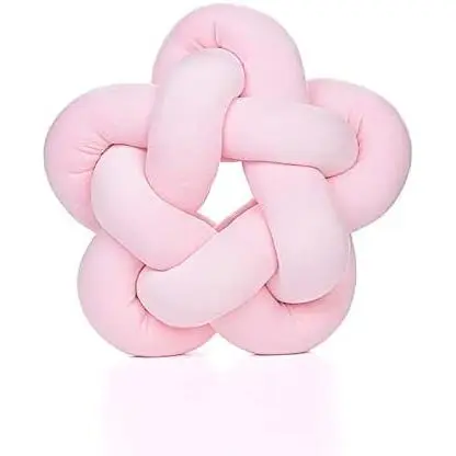 Office Cushion Ball, Knot Ball Pillow, Round Woven Pillow Cushion, Baby Nap Decoration Bedroom Living Room Pillow (Pink) - 1