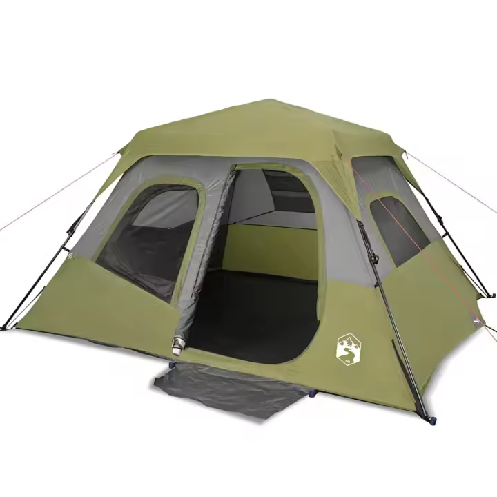 vidaXL Tienda familiar 6 personas impermeable apertura rápida verde - 1