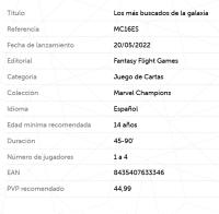 Marvel Champions Caja Expansión Los mas buscados Fantasy Flight Games - details 0