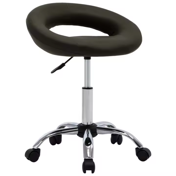 Silla de Trabajo con Rueda Moderna Marrón - Cuero Artificial - 1