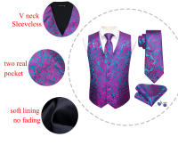 Chaleco De Seda Para Hombre En 20 Colores S-5XL Estilo Formal Sin Mangas Cuello Redondo Ajustado Para Todas Las Estaciones - details 5