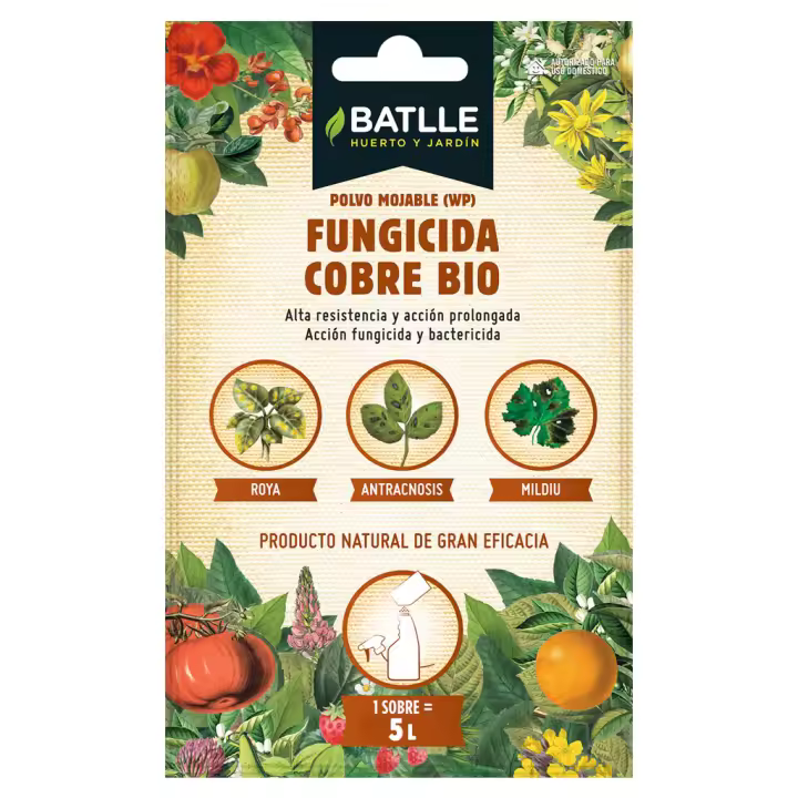 Fungicida de Cobre BIO Batlle Polvo para 5L - Protege tu jardín contra plagas y enfermedades - 1