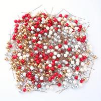 50/100pcs Berries De Holle Artificiales Decoración Para Árbol De Navidad Corona De Flores DIY En Línea De Hierro Para Decoración De Casa - details 4