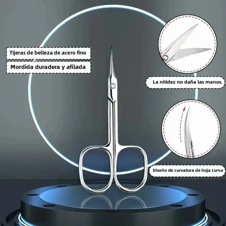 Tijeras De Cutícula Ergonómicas Profesionales De Acero Inoxidable Hypoallergénicas Para Arte De Uñas Diseño Ambidiestro - 1