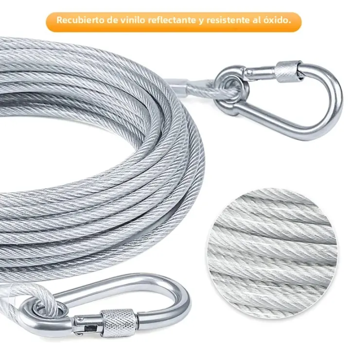 Cable De Atadura Para Perros 4.6/9/15 Metros Correa De Jardín Con Clip De Alta Calidad Para Perros Menores De 250 Lbs - 1