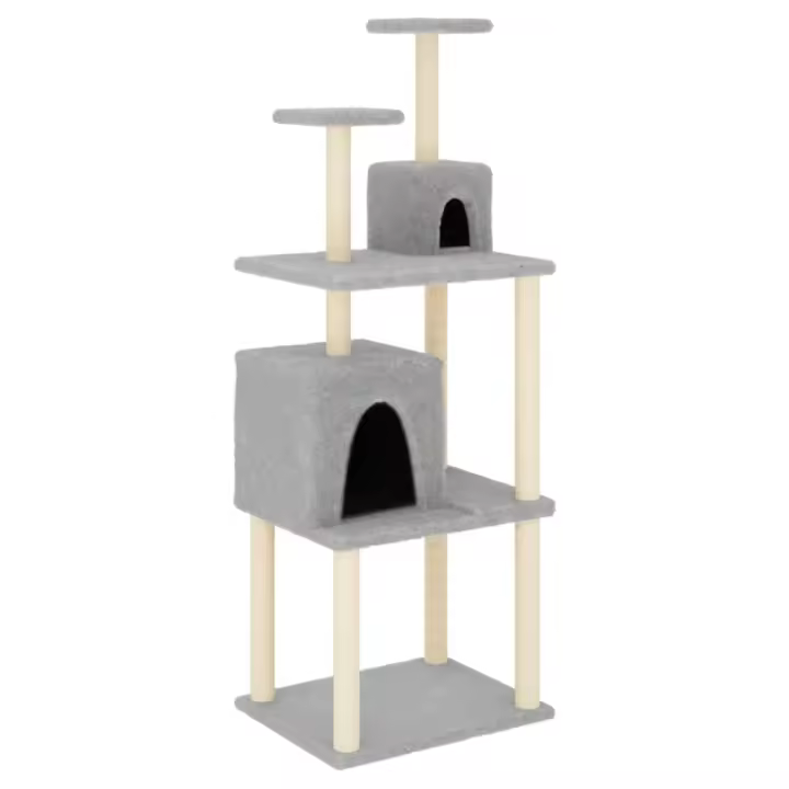 Rascador para Gatos con postes de isal gris Claro 167 cm - 1