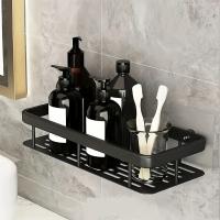 Estante De Baño Sin Perforar Soporte Para Shampoo Organizador De Baño De Aluminio Cuadrado Montado En La Pared Accesorio Para Cocina - details 3
