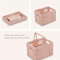 Cajas De Almacenamiento Ecológicas De Plástico Con Manija 1/4pcs (9.25"x6.1"x6.7") Para Estante De Escritorio Cajón Plegables Y Pilaables - details 5