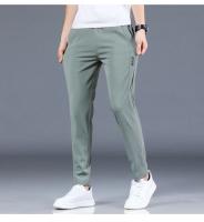 Pantalones Casuales Para Hombre De Seda Helada Verano Negro Gris Delgados Negocios Casual Elasticidad Transpirables Rectos Deportivos - details 17