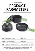 Juego De Cocina Para Camping Portátil Y Ligero Equipamiento De Picnic Al Aire Libre Con Olla Y Utensilios De Acero Inoxidable - details 14