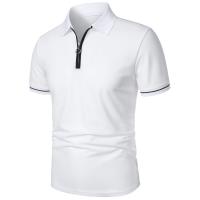 Camisa Polo Hombre Verano Manga Corta Cierre De Cremallera Ligera Color Sólido Fitness Hawaii Transpirable Cuello Tops - details 4