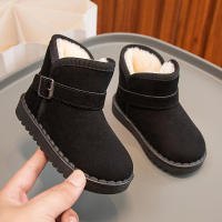 Botas De Nieve Para Niños Y Niñas Con Hebilla Y Peluche Grueso Color Sólido Botas Cortas De Tobillo Flexibles Y Cálidas Para Hombres Y Mujeres Tallas 23-36 - details 12
