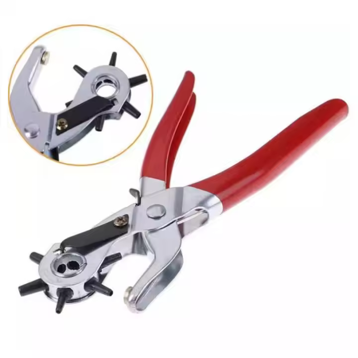Punzón para cinturón de cuero, punzón para cinturón de alta resistencia, alicates rotativos, juego de punzones para cinturón, correas para reloj, collares, monturas para mascotas, zapatos, tela DIY - 1