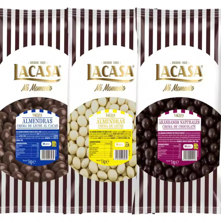 Lacasa Mi Momento pack 3kg bolas: Almendra con chocolate con leche ,Almendra con chocolate Blanco ,Arándanos con chocolate Negro - 1