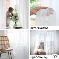 2/4 Panelas Cortinas Blancas/Grises De Tulle Chiffon Modernas Para Decorar Sala De Estar Cocina Dormitorio Translúcidas Sencillas De Poliéster - details 2