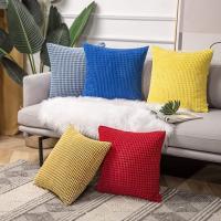 Funda De Cojín Cuadrada De Corduroy Suave Color Sólido Con Diseño De Granos De Maíz Decorativa Para Cama Funda De Almohada - details 2